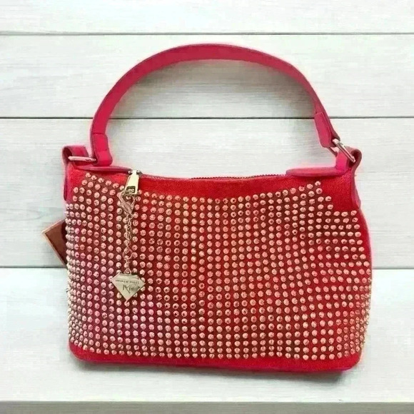 NWT Natalie Mills Hot Pink Sequin Embellished Handbag - Picture 1 of 13